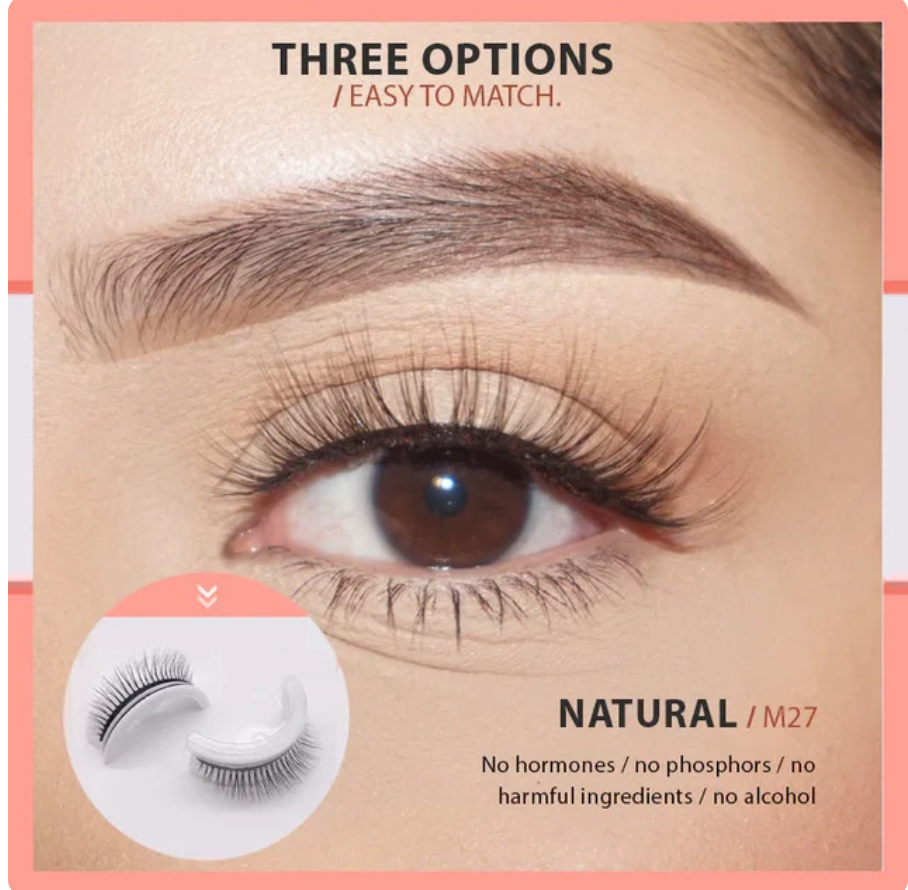 Self Adhesive Eyelashes Reusable - Natural Look Waterproof Glueless Eyelashes