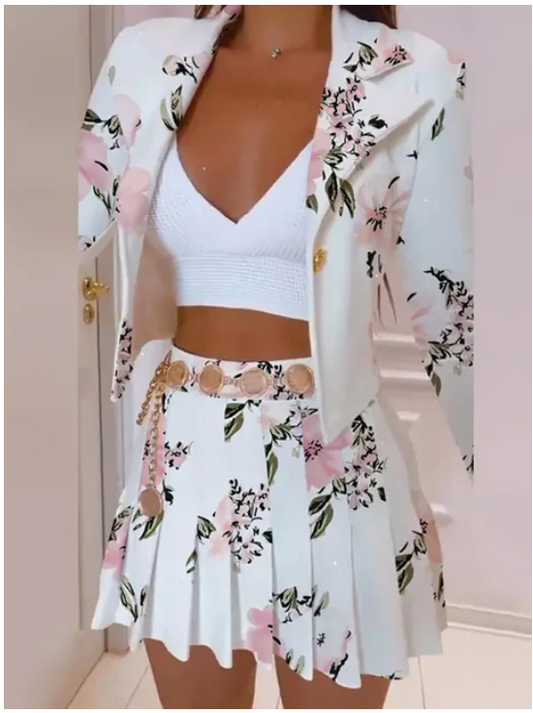 Women Summer Two Piece Set - Office Matching Suit